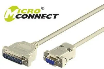 Microconnect IBM029 seriële printerkabel DB9-DB25 3m