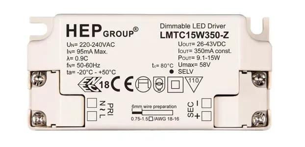 T.E.G. LED driver 9,1-15W 26-43V dimbaar