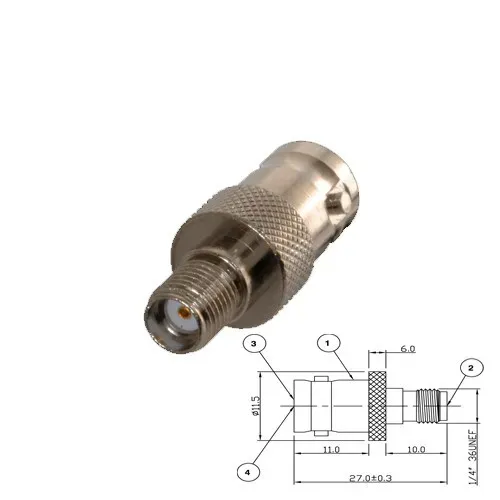 T.E.G. SMA naar BNC verloopadapter BNC F/F