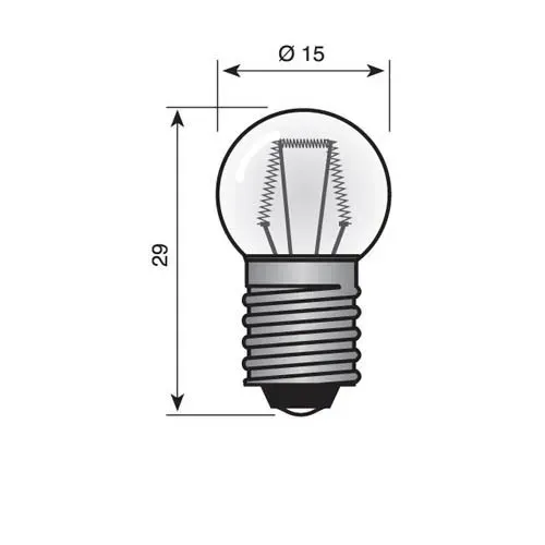 T.E.G. E10 bollampje 12V 100mA 1,2W 29x15mm 10 stuks