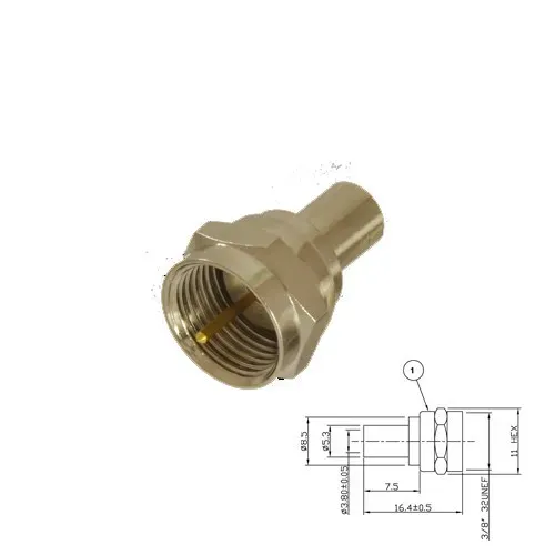T.E.G. F crimp plug male RG179-187-316 kabel