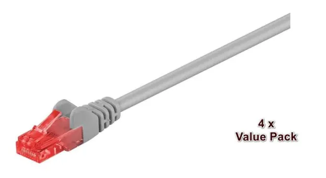 Microconnect CAT6 U/UTP netwerkkabel 20m grijs 4-pack