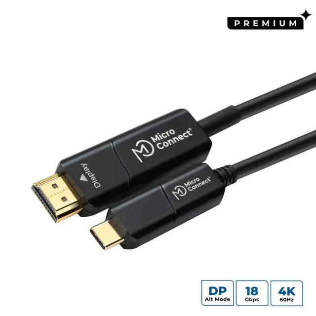 Microconnect Premium USB-C HDMI kabel 10m fiber