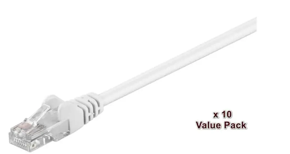 Microconnect CAT5e U/UTP netwerkkabel 3m wit 10 stuks