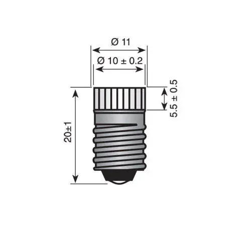 T.E.G. E10 single LED lamp 230V wit 7000mcd lens