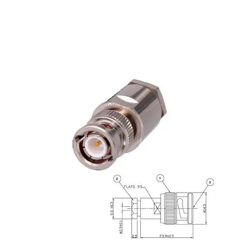T.E.G. BNC Soldeerplug Male RG179 RG187 Kabelplug