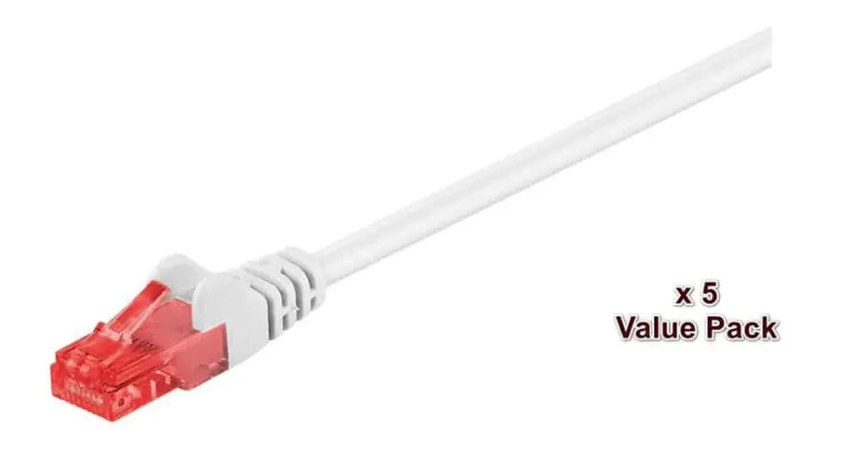 Microconnect CAT6 U/UTP netwerkkabel 15m wit 5 stuks