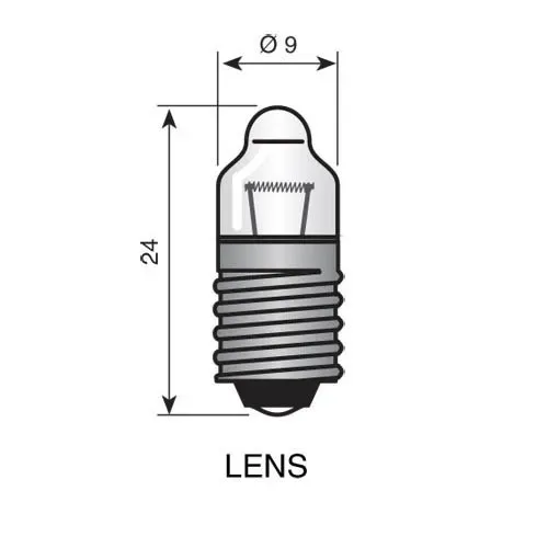 T.E.G. E10 lenslampje 2.2V 24x9mm per stuk