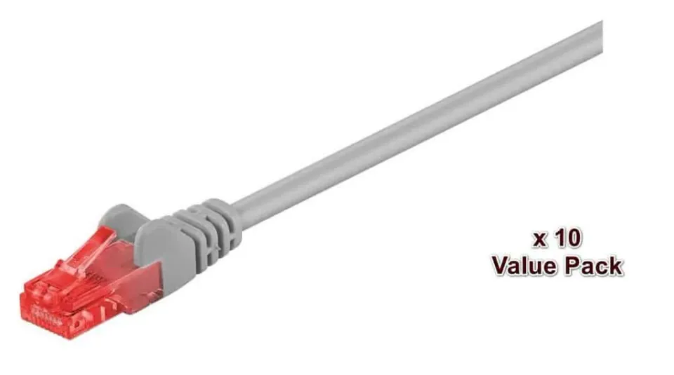 Microconnect CAT6 U/UTP netwerkkabel 3m grijs 10 stuks