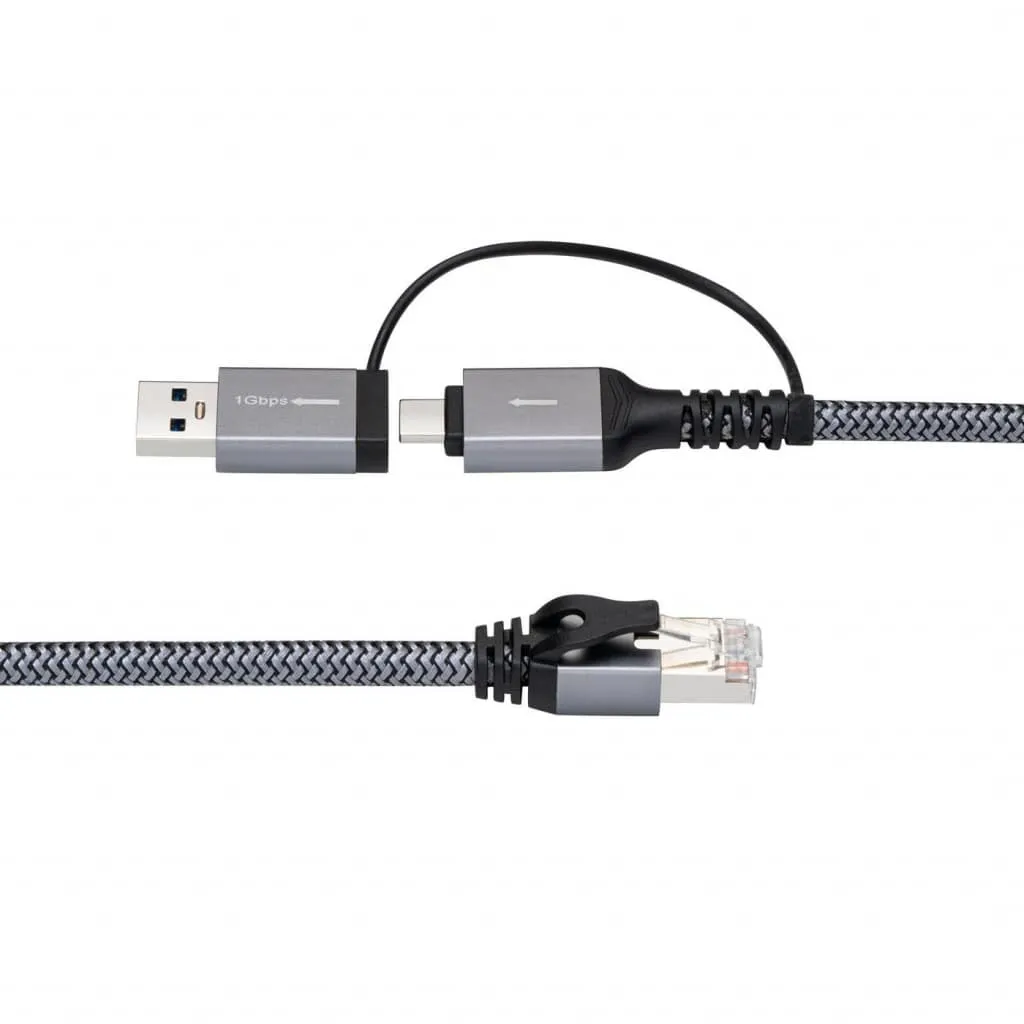 Microconnect CAT6 FTP USB A-C adapterkabel 1m bedraad netwerk