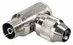 T.E.G. Coax Haakse Connector Female 9,5mm Metaal