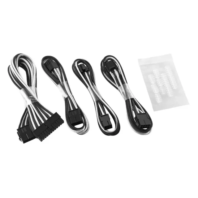 CableMod Classic ModFlex Basic 8+6 Pin verlengkabelset zwart-wit flexibel