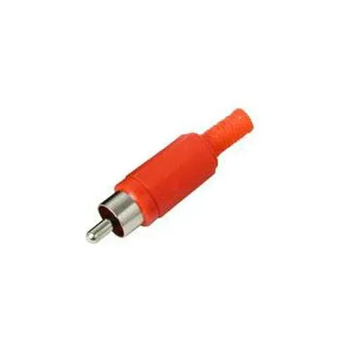 T.E.G. cinch stekker male rood kunststof 25 stuks