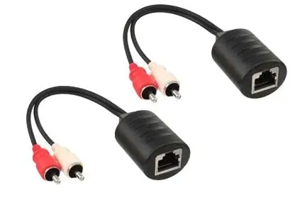 T.E.G. audio adapter RJ45 naar 2x cinch passief