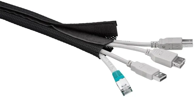 Microconnect kabelsok met klittenband 1,8m zwart textiel