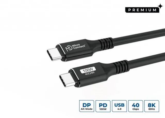 Microconnect Premium USB-C kabel 0,25m 100W 40Gbps