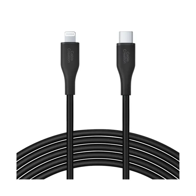 CableCreation Silicone USB-C Lightning Kabel 1.8m zwart
