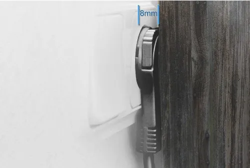 T.E.G. Haakse Schuko CEE 7/7 naar C13 Stroomkabel 5m Zwart