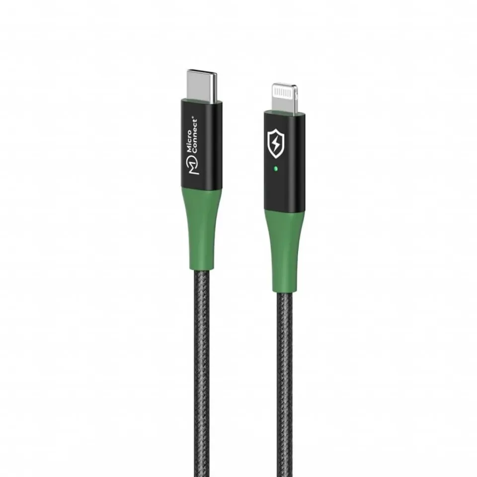 Microconnect Smart Charge MFI USB-C Lightning kabel 2m zwart smart