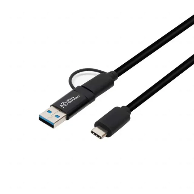 Microconnect USB-C kabel 1m met USB-A adapter 5Gbps