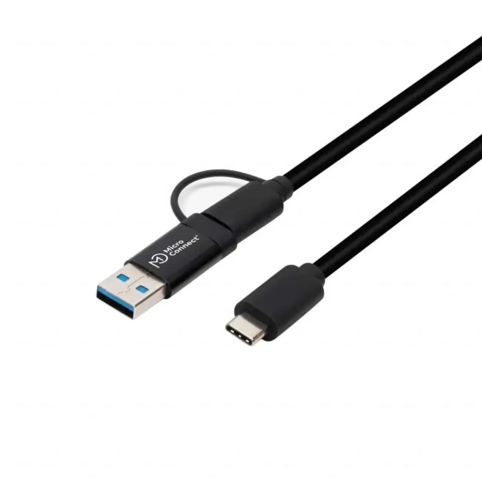 Microconnect USB-C kabel 1m met USB-A adapter 5Gbps