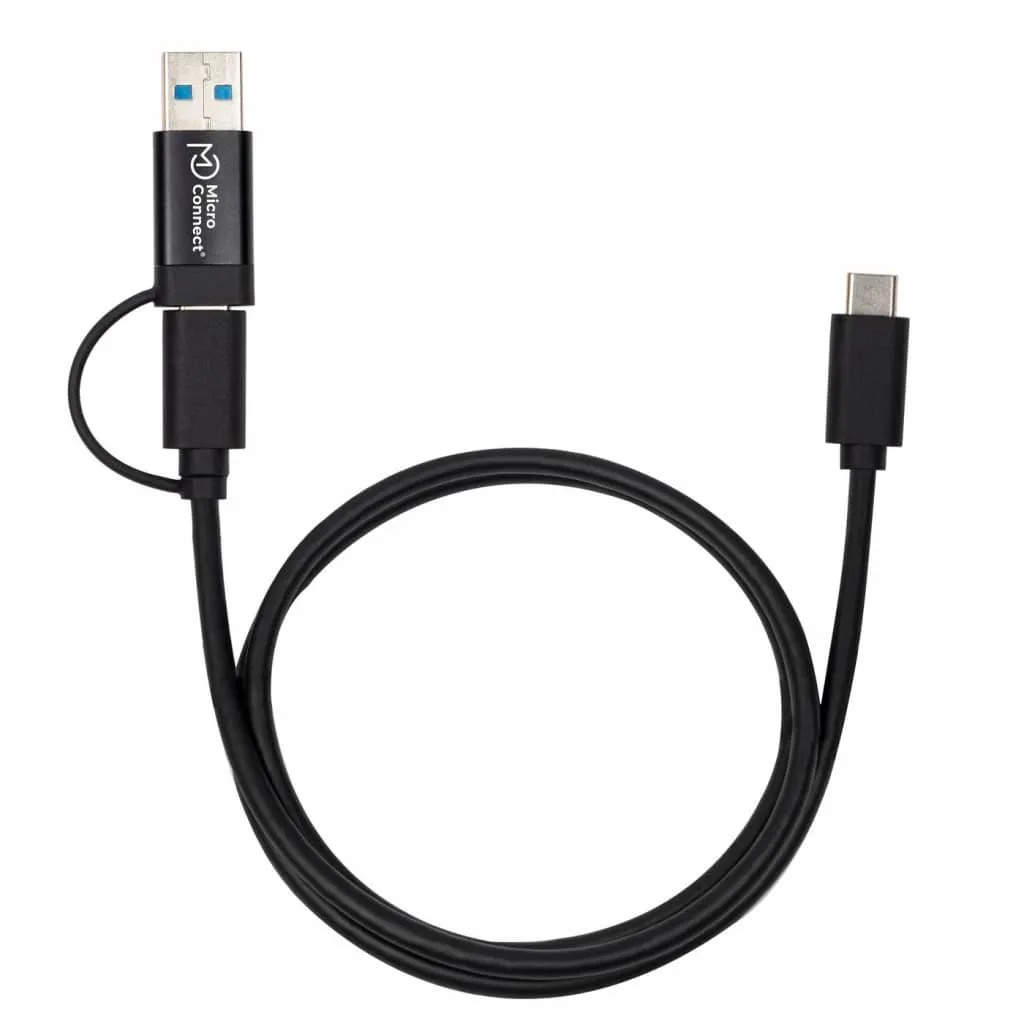 Microconnect USB-C kabel 1m met USB-A adapter 5Gbps