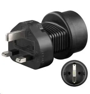 Microconnect reisstekker schuko naar UK stekker