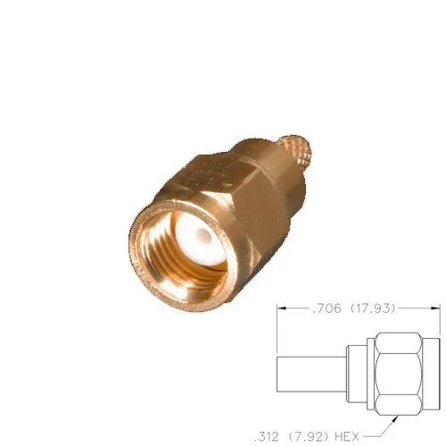 T.E.G. RG58-141-303 SMA crimpstekker male reverse polarity