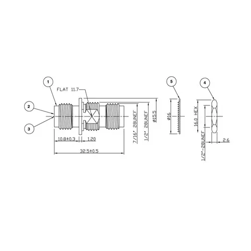 T.E.G. TNC Chassisdeel Dubbel Female Connector