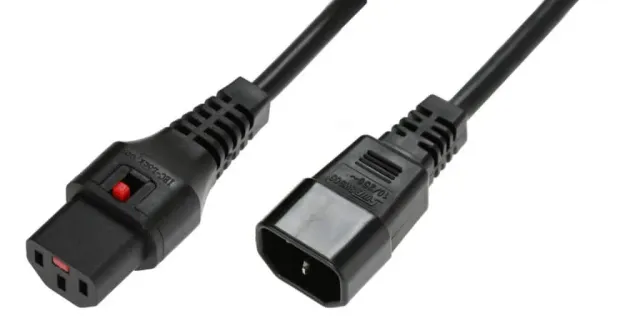 Microconnect PC1003 stroomkabel C13-C14 zwart 1,5m met lock