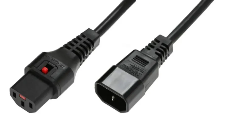 Microconnect PC1003 stroomkabel C13-C14 zwart 1,5m met lock