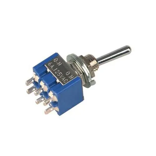 T.E.G. mini tuimelschakelaar 2x om 250V 6A