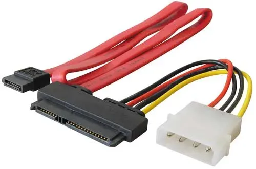 T.E.G. SATA combo kabel 1 meter rood data+power