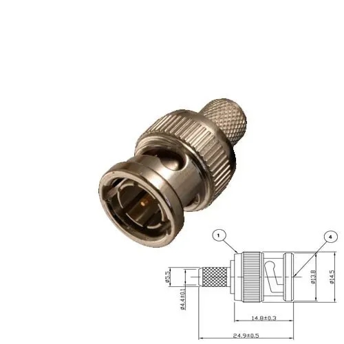 T.E.G. BNC crimpstekker male voor coaxkabel