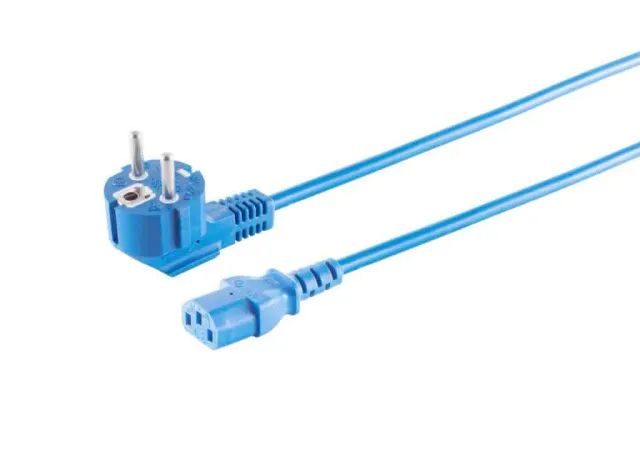 Microconnect stroomkabel Schuko haaks-C13 3m blauw