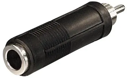 T.E.G. cinch male naar 6.3mm female adapter mono