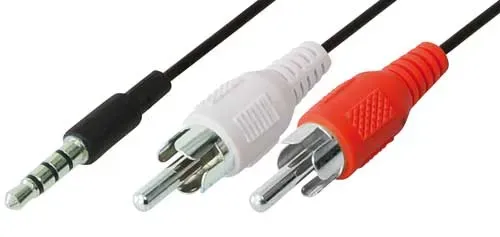 T.E.G. iPhone audio kabel 3,5 mm RCA 2,5 m zwart