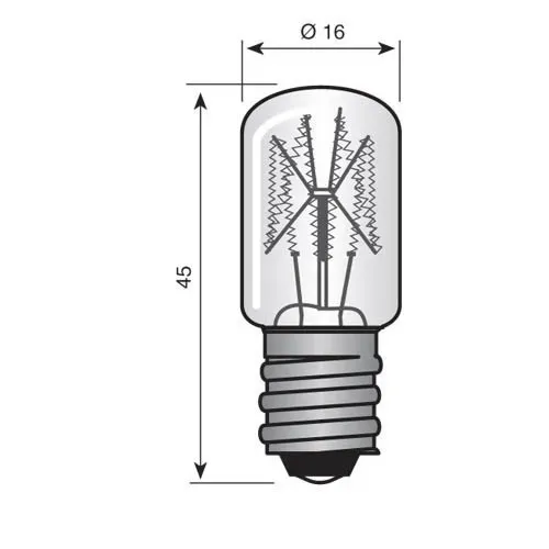 T.E.G. E12 lampje 220-260V 10W 45x16mm