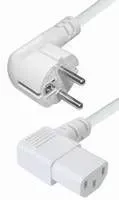 T.E.G. Haakse Schuko CEE 7/7 naar C13 stroomkabel 2 m wit