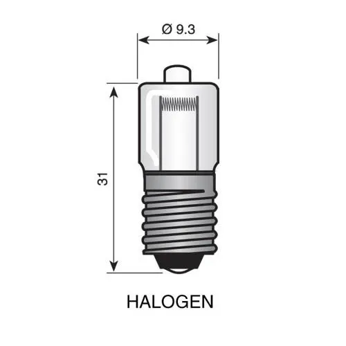 T.E.G. E10 halogeenlampje 2,8V 850mA 2,4W