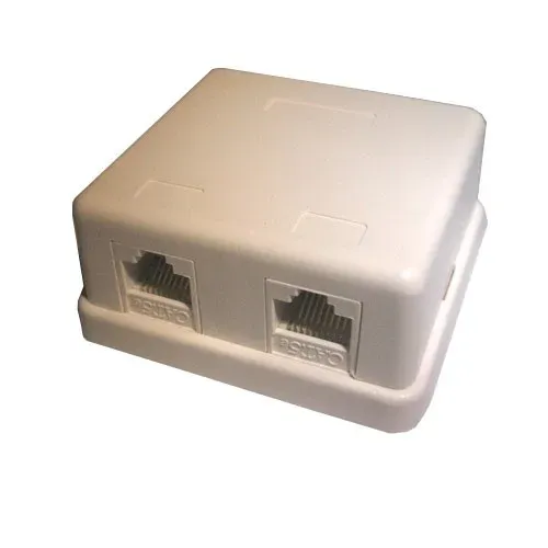 T.E.G. Cat5e U-UTP contactdoos 2x RJ45 opbouw