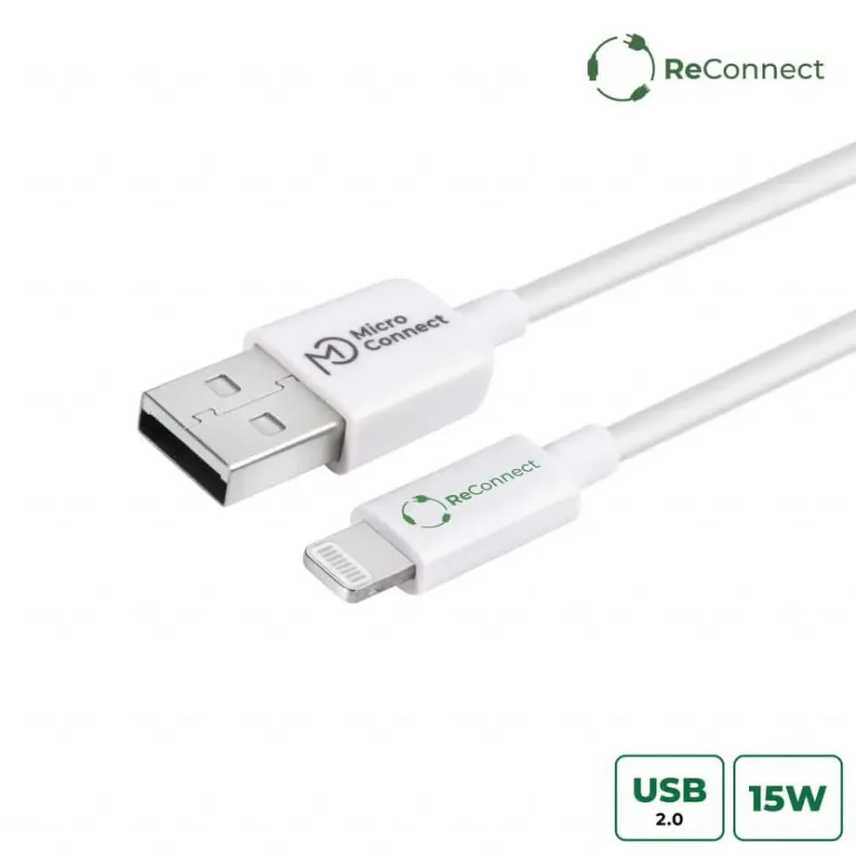 ReConnect USB-A Lightning kabel 0,5 m gerecycled