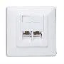 T.E.G. Cat5e UTP contactdoos dubbel inbouw wit 2-poort