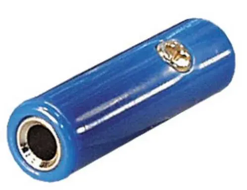 T.E.G. Banaanstekker contra 4mm blauw female
