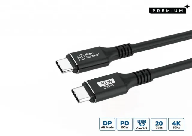 Microconnect Premium USB-C naar USB-C kabel 6m 100W 20Gbps