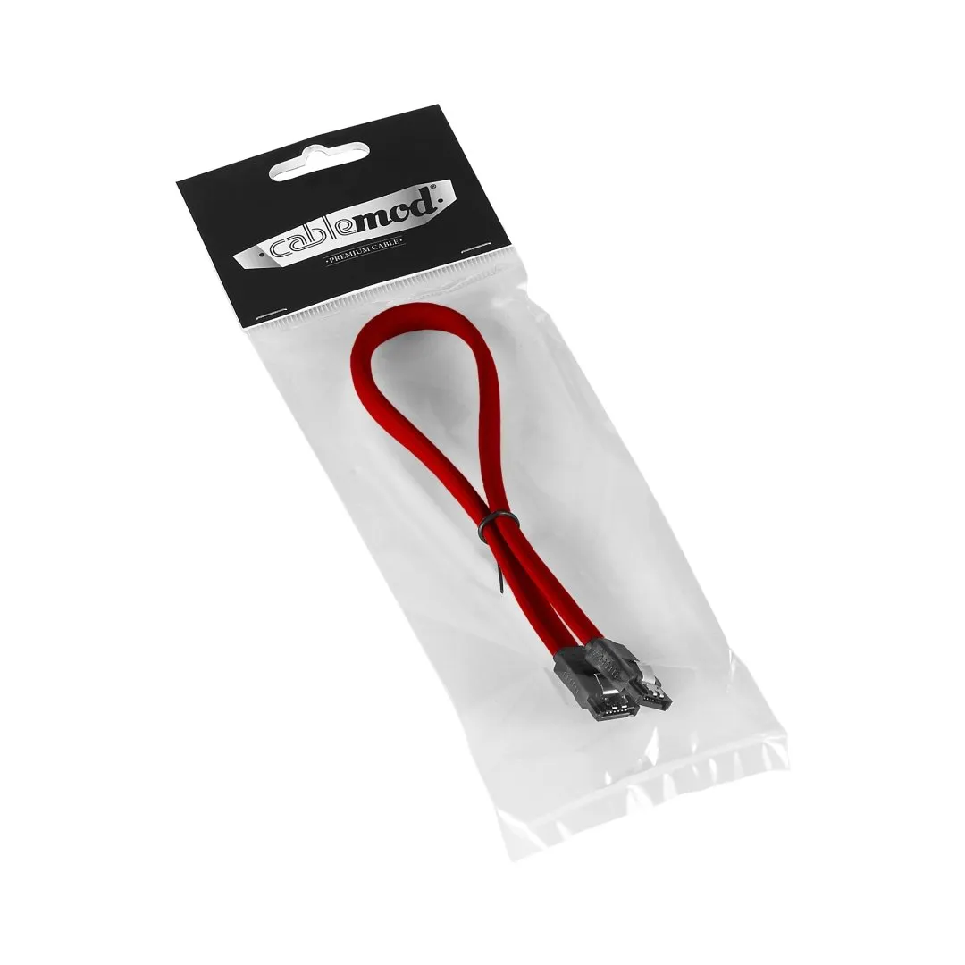 CableMod ModMesh SATA 3 kabel 30cm rood gesleeved