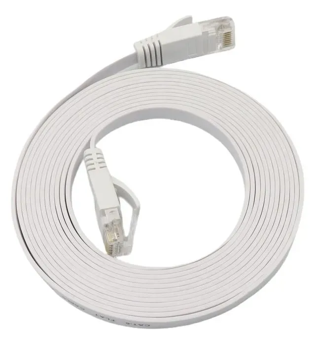 Microconnect CAT6A U/UTP flat netwerkkabel 10m wit plat