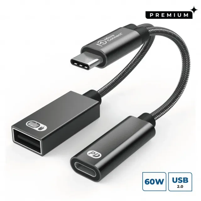 Microconnect Premium USB-C adapter 13cm zwart