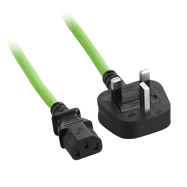 CableMod ModMesh stroomkabel C13-UK 2m lichtgroen
