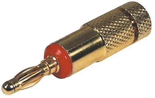 T.E.G. banaanstekker 4mm metaal verguld rood